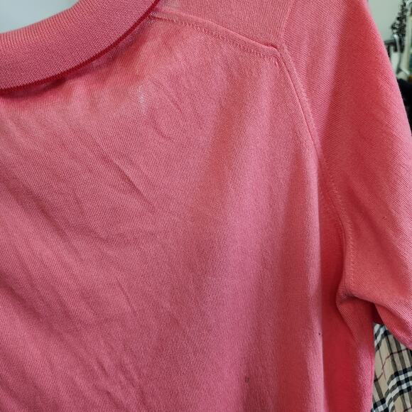 JOHN SMEDLEY Sea Island Cotton Polo Shirt M Pink Designer Knit - Picture 10 of 10